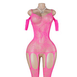 One Piece Open Bra Crotchless Underwear For Sex Lace Transparent Sexy Lingerie Plus Size Bodysuit Babydoll Dress Erotic Costumes