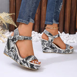 2026 New Women's Wedge Sandals Fashion Floral Printed Canvas Shoes  Casual Sandals