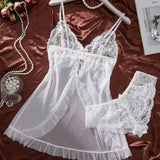 Women Sexy V-neck Lace Trimmed Mesh Splicing Strap Transparent Mini Dress Pure Desire Deep V Sleeveless Charming Nightclub TQO2