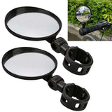 2pcs Adjustable Rotate Bicycle Auxiliary Rearview Mirror Handlebar Mount Wide-Angle Convex Cycling Rear View Mirrors Accessories