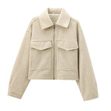 Foridol Autumn Winter Thick Burgundy Coat Jacket Women Zip Closure Turn Down Collar Short Jacket Veste Casual Angola Red Coat