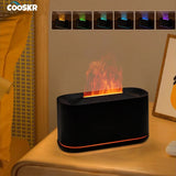 Air Aroma Humidifier USB Desktop Flame Humidifier for Home Mini Air Humidifier Fragrance Essential Oil Diffuser with Night Light