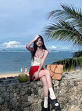 Summer New Pure Desire Style Spicy Girl Shoulder Strap Vest Women's Slim and Versatile Beach Resort Swimsuit
