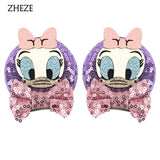 Christmas 2.8"Mouse Ears Hair Clips For Children Sequins Bow Hairpins Girls Festival Party DIY Hair Accessories