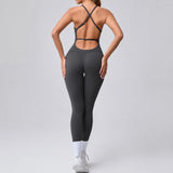 Women's Yoga Jumpsuits Sports Fitness Hip-lifting Cross Beauty Back Adjustable Straps One-piece Training Workout Gym Bodysuits