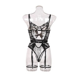 Toucheart Lace Sexy Skinny Babydoll Bodysuit Embroidery Erotic Private Adult Suit Solid Color Patchwork High Waisted Sexy Set