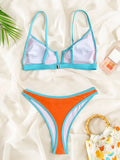 sexy patchwork mini bikinis sets two pieces swimsuit thong swimsuit Swimwear Biquini conjunto de bikini tankini beachwear