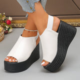 Fish Mouth Leopard Fashion Casual Wedge Heel Slippers for Women's 2026 Summer New Open Toes Breathable Comfortable Beach Sandals