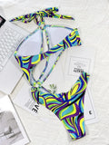 2026 New Sexy One Piece Swimsuit Swimwear Women Print Hollow Halter High Waist One-piece Bathing Suit Beachwear Banadores Mujer