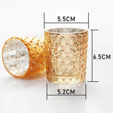 LED Tealight Golden Glass Cup Candle Holder For Wedding Table Bedroom Home Decoration Party Festival Candle Gift Box Candlestick