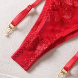Toucheart 3 Piece Set Lingerie Garter Sets Lingerie For Woman Sexy Mini Skirt See-Through Embroidered Bra Erotic Underwear New