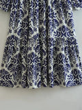 Foridol Blue Flower Print Vintage Casual Shirt Dress Women 2025 Single Breasted Loose Boho Maxi Long Vestidos Dresses Fashion