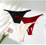 New Sexy Thin Ice Silk Women's Briefs Low Waist Invisible Yoga Fitn Sports Underwear Pure Color Ladies Thong Panties