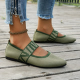 Knitted Color-block Women's Flat Shoes Dressy Ballet Flats Casual striped straps Pointed Toe Loafers Female Daily Shoes Big Size