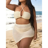 0XL - 4XL 3PCS Bikini Plus Size Large Size Swimwear Women Swimsuit Female Three-pieces Bikini set Bather Bathing Suit Swim V8191