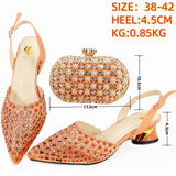 Doershow  High Quality African Style Ladies Shoes And Bags Set Latest purple Italian Shoes And Bag Set For Party  HAE1-7