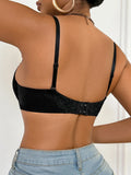 Knit Sexy Women's Thin Cup Lace Bras Lace Splicing Underwire Bra Push-Up Breathable Women's underwear