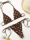 2025 Polka Dot Mini Micro String Bikini Women Swimsuit Female Bikinis Brazilian Swimwear Two Pieces Bikini Set Bathing Suit Swim