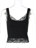 FDYOUI Chic Lace Patchwork Tank Tops for Women 2026 Summer Sleeveless Slim T-shirt Ladies Crop Top Y2K Streetwear Pink Corset