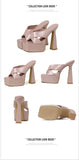 Summer New Style Fashion Waterproof Platform Super High Heel Women's Slippers Outdoor Party Open Toe Sandals High 15cm Size 37