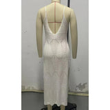 S - XL Backless Hollow Out Crochet Knitted Tunic Beach Cover Up Cover-ups Beach Dress Beach Wear Beachwear Female Women V6347