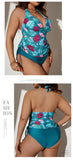 VigoJany 2026 Print Tied Halter Plus Size Bikini Women V Neck Backless Swimsuit Summer Beach Bathing Suit High Waist Bitchwear