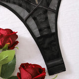 Toucheart Sexy Lace Mesh Transparent Underwear Women V-Neck Sexy Suspender Bodysuit With Zipper Exotic Sexy Printing Jumpsuit