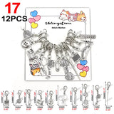 Cat Knitting Stitch Markers Metal Animal Enamel Charms Crochet Locking Knitting Markers Sew Accessories