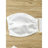New Sexy Bandeau Strapless Bikini Female Swimsuit Women Swimwear Two-pieces Bikini set Padded Bather Bathing Suit Swim V4647D