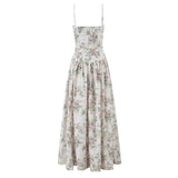 Summer Spring Floral Printed Women's Dress Elegant Retro Boho Party Dresses Elegant Vinatge A-line Maxi Vestidos 2025 New In