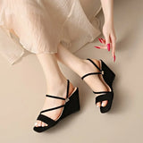 Summer Square Toe Sexy Comfortable Non-slip Wedge Sandals Fashion New  Casual Sandals for Women