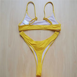 Sexy Black Tiny High Cut Leg Thong Bikini Female Swimsuit Women Swimwear Two-Pieces Bikini Set Bather Bathing Suit Swim V517C
