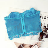Phantasy Sexy Lace See through Crop Top Women Fashion Floral Embroidery Black Tank Top Night club Dress up 2026 Summer Outfit
