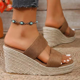Chunky Wedge Heel Women's Sandals Summer 2025 Thick Platform Casual Sandles Woman Plus Size High Heeled Rome Sandalias Mujer 43
