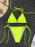 Sexy Neon Extreme Mini Micro String Bikini 2025 Women Swimsuit Female Swimwear Two-Piece Bikini Set Bathing Suit Swim Beach Wear