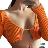 Sexy New Spicy Girl Fashion Long Sleeve Thin Cardigan Trendy Women's Wear Mini Tees Sheer Charm Bold Hollow Out Romantic 3KQ6