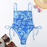 2026 Floral String One Piece Swimsuit Backless Sexy Swimwear Women Bathing Suit Female Swimming Summer Beachwear Bodysuit
