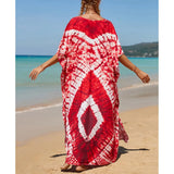 2026 New Colorful Kaftan Tunic Beach Dress Beach Wear Beachwear Beach Cover Up Cover-upsLoose Maxi Dress Female Women V4428