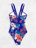 2026 Strappy Swimsuit One Piece Printed Floral Swimwear Women Bathers Bathing Swimming Swim Suit Padded Beachwear Summer XXL