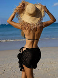 3 Pieces Triangle String Bikini 2026 Women & Tassel Beach Skirt Swimwear Female Sexy Swimsuit Beachwear Bathing Swimming Suit