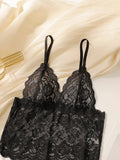 Women's Sexy Lace Set Push Up Embroidered Flower Fun Transparent Underwear Seamless Comfortable Close Fitting Underwear Set 2099