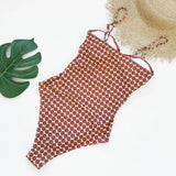 Bandeau Cut-out Swimsuit Women One Piece Swimwear With Headscarf Luxury Lady Bathing Suit Fashion Mujer Beachwear Female Outfit