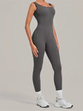 Summer Tight Yoga Jumpsuit Women Hollow Out Exposed Back Fitness Clothing Outwear Gym Running Workout Sports One Piece Suits