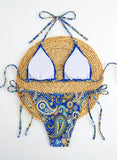 2026 Halter Triangle Bikinis Printed Swimsuit Women Sexy String Swimwear Female Bathers Swimming Bathing Swimming Swim Suit