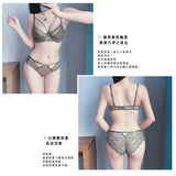 Sexy Lace Bra Set Large Breasts Ultra Thin Full Coverage Push Up Effect Big Cup Supporr Detachable Straps Pure Sensual Underwear