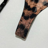 Toucheart Erotic Lingerie Leopard Print 5-piece Set with Gloves and Stockings Tie-dye Printed Sexy Hot Lingerie Suit for Women