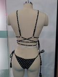 Print Triangle Bikini Set Women Split Swimwear Sexy Bandage Design Micro Bikini Beachwear Summer New Lady Swimming Bathing Suit