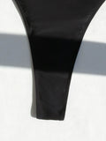 DEKA Black V Neck One-Piece Swimwear Women's Elegant Retro Black Backless Swimsuit High Waist Bathing Suit