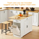 ONBRILL Stationary Kitchen Island With Storage And Two Chairs