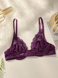 Beautiful fashionable colored strip steel support underwear thin lace semi transparent women's underwear sexy Lingerie HR2635